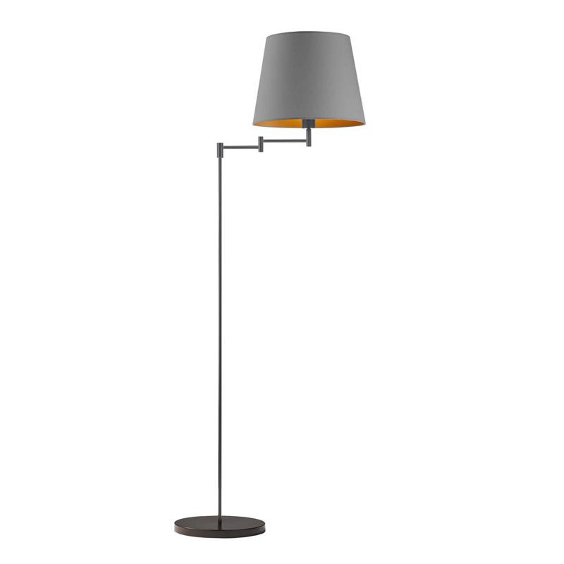 Eade 165cm Swing Arm Floor Lamp, Black, Grey