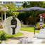 Demi-parasol de patio extérieur avec nervures à manivelle et protection solaire Upf 30+ sans base-1557077118