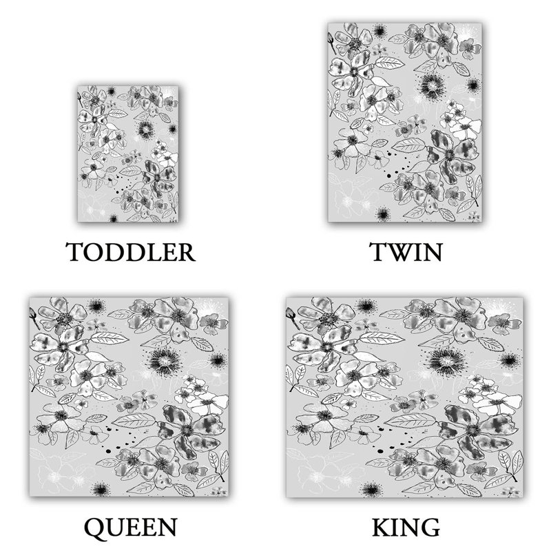 Floral Duvet Cover, 1 Queen Duvet Cover + 2 Standard Shams