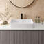 Lavabo vasque de salle de bain rectangulaire en porcelaine blanche 24 x 16 po Ruvati