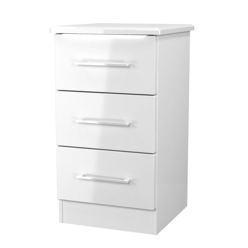 Cenie 40cm W Manufactured Wood Bedside Table, White