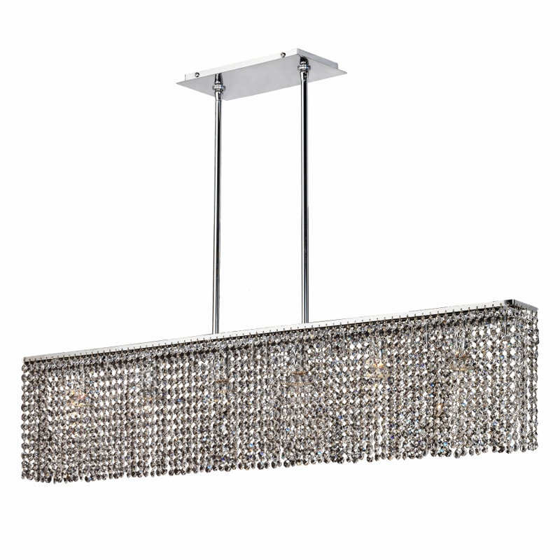 Luminaire suspendu linéaire pour îlot de cuisine 6 lumières Dollard