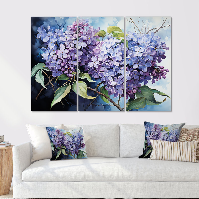 Ensemble de salon lilas Minimalisme Dream IV - Lilas, Toile tendue, H 40 po x l 60 po x P 1 po