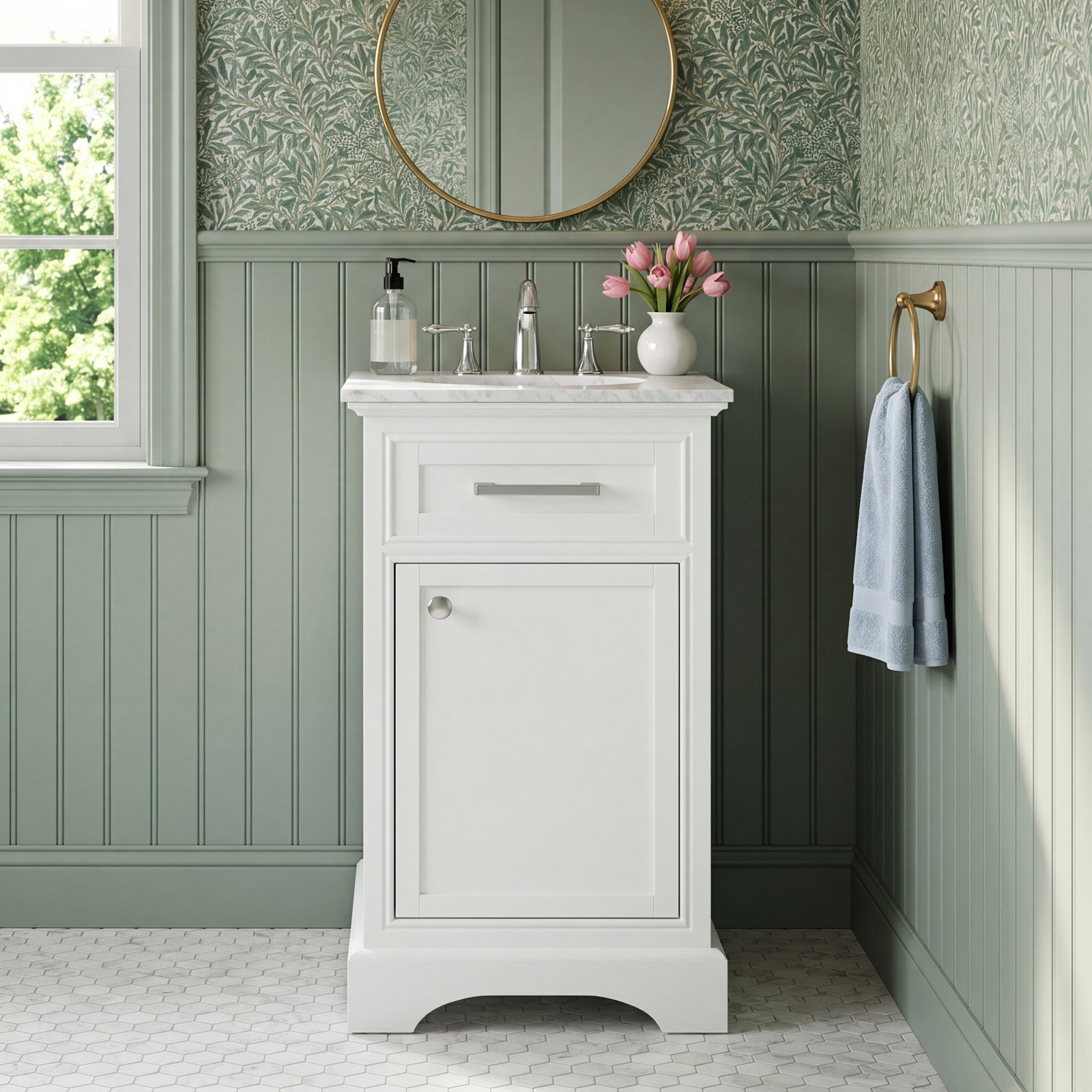 Hermes 19'' Single Bathroom Vanity, White