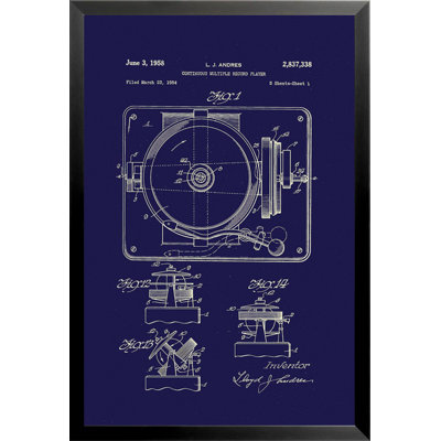 « record player diagram » par brandi fitzgerald, impression encadrée
