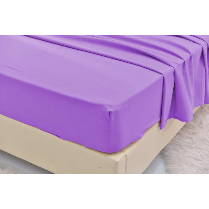 Ensemble de literie en rayonne de bambou, Lavande, Ensemble de draps pour lit simple TG + un drap-hou