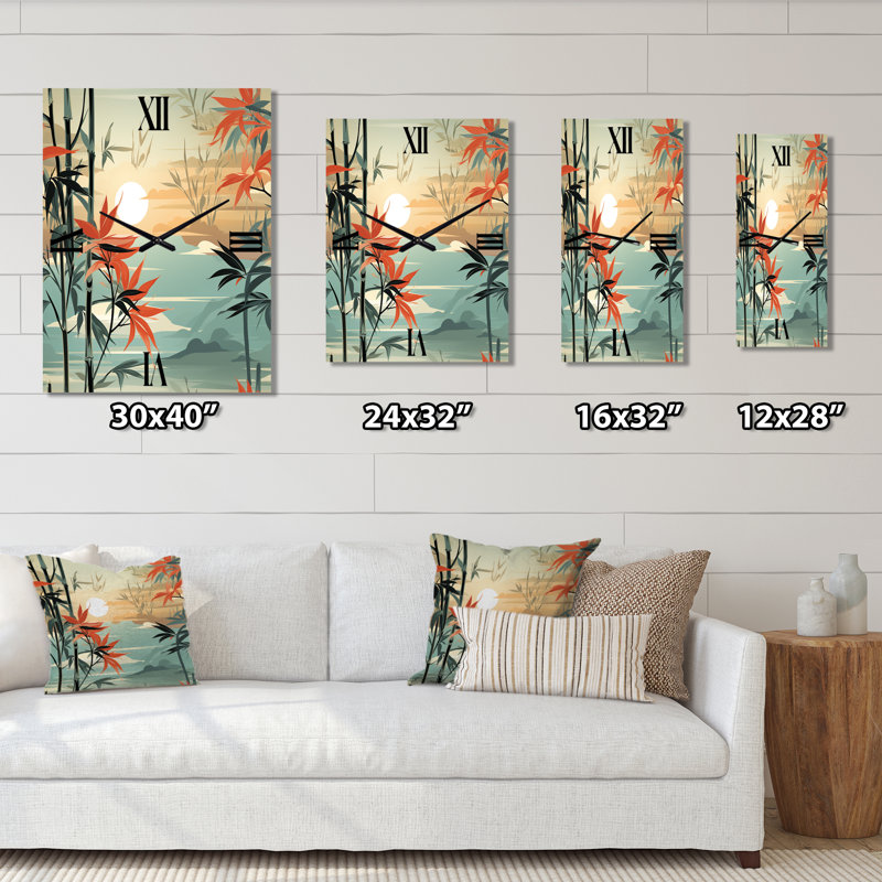 Jaqulyn - Horloge murale moderne tropicale, Petit