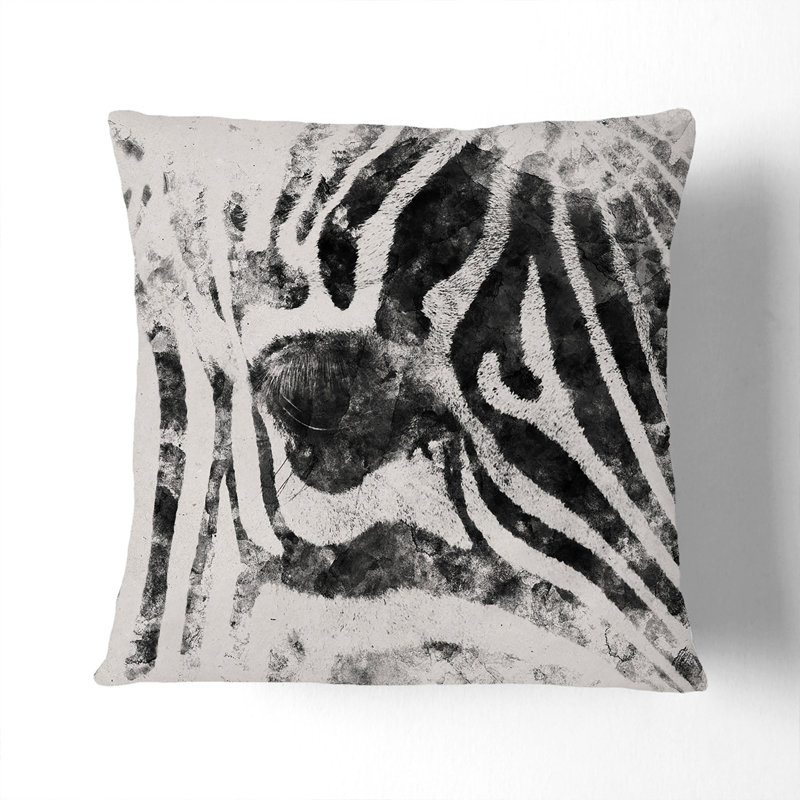Zebra Vol.1 Watercolour Square Throw Cushion, 40cm H x 40cm W x 15cm D