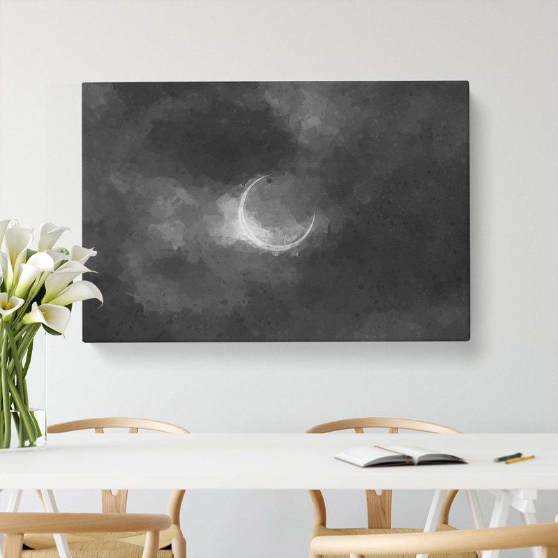 Eclipse Of The Moon In Abstract - Wrapped Canvas, 60cm H x 91cm W x 3cm D