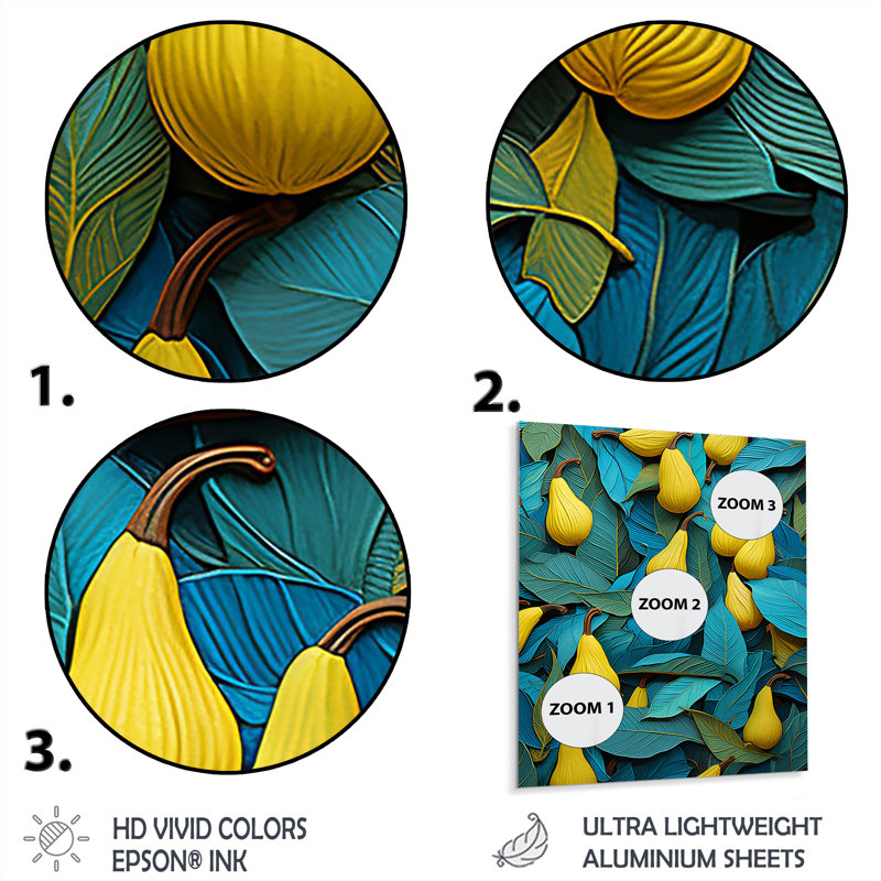 Jaune et vert citron Starfruit Homage - fruits, art mural en métal, H 32 po x l 16 po x P 1 po