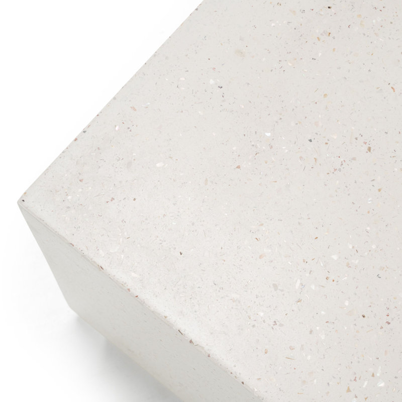 Polly 51" Concrete Coffee Table, White