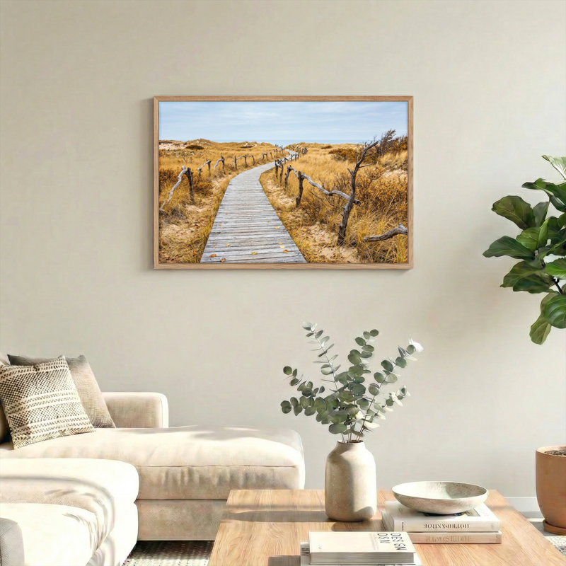Ensemble de 1 tableau sur toile « Chemin de bois », 28"H x 40"W, Naturel