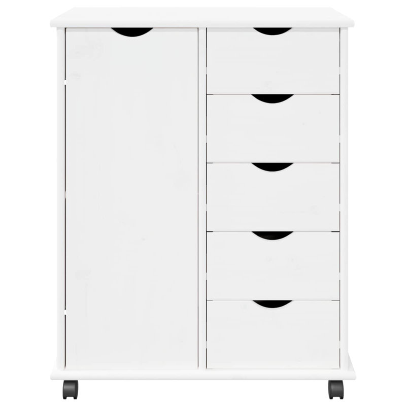 Solid Wood Rectangle Accent Cabinet, White