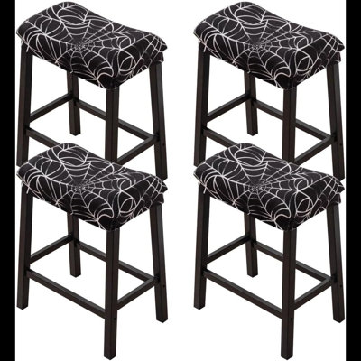 Bar Stool Cover Rectangle Set Of 4 Printed Stretch Counter Height Bar Stools Slipcovers Saddle Stool Slipcover Bench Seat Protector Backless Bar Stools Covers For Kitchen Counter
