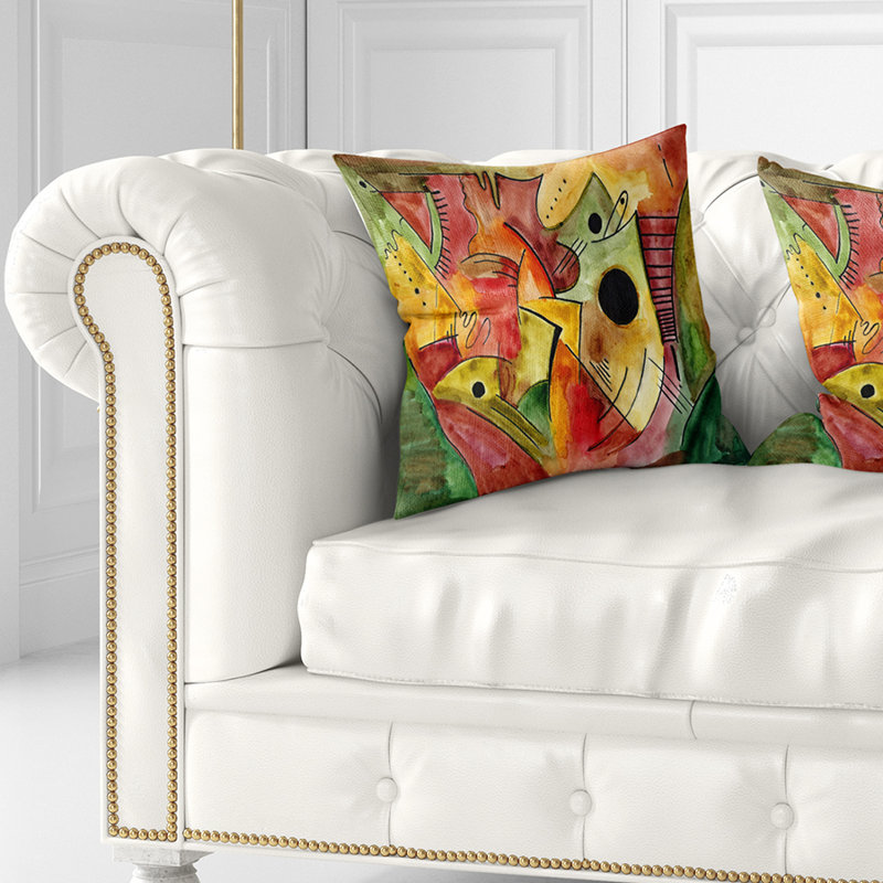  Coussin abstrait abstrait, 16 po x 1 po, Coussin décoratif