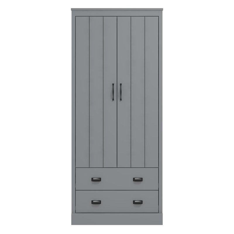 Bristol 2 Door 2 Drawer Wardrobe, Cool Grey