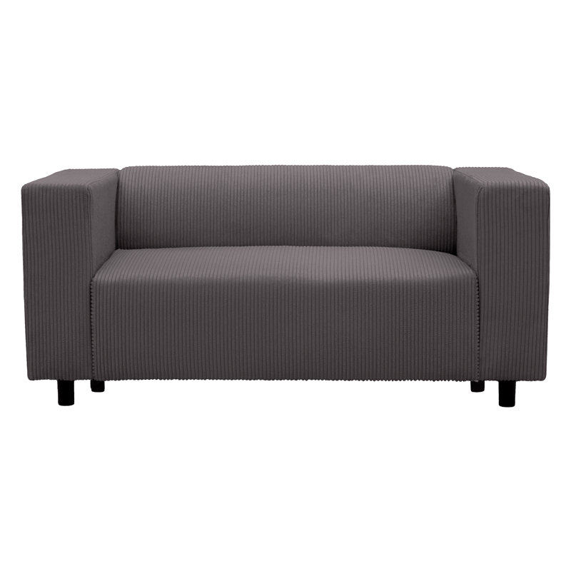 2 Seater Corduroy Sofa, Dark Grey