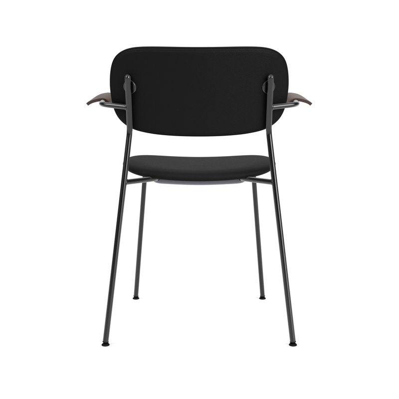 Co Upholstered Arm Chair, Dark Stained Oak, Bouclé 02 Acrylic, Black
