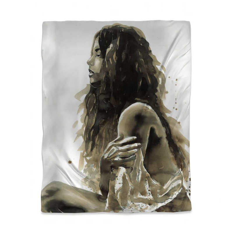 Housse de couette femme en sépia brun | Décoration de chambre à coucher