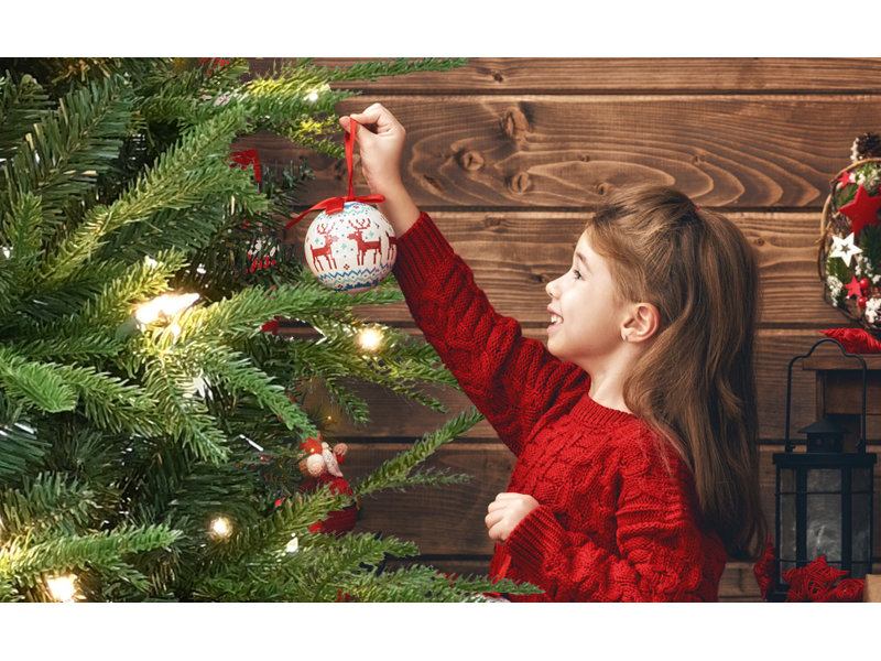 Arbre de Noël artificiel 7,5 pi avec base en métal robuste