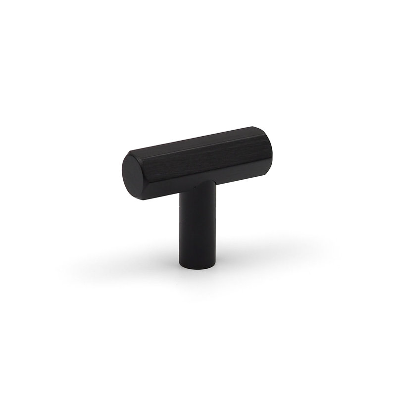 Hexagonal T-Bar Handles in Multiple Finishes, Matte Black, 40mm Knob