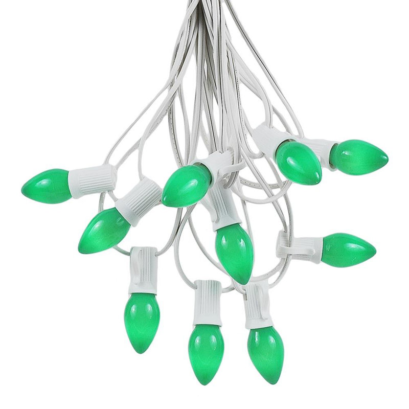 Guirlande 100 lumières en céramique, Vert, 25 lumières