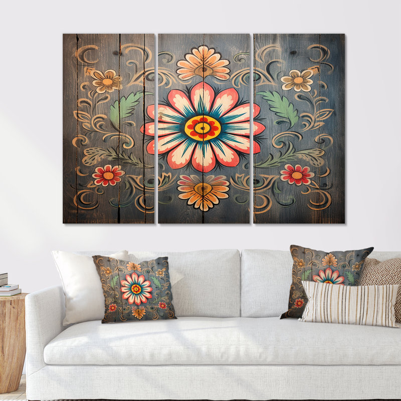 Parley - ensemble d'art mural floral, Toile tendue, H 40 po x l 60 po x P 1 po