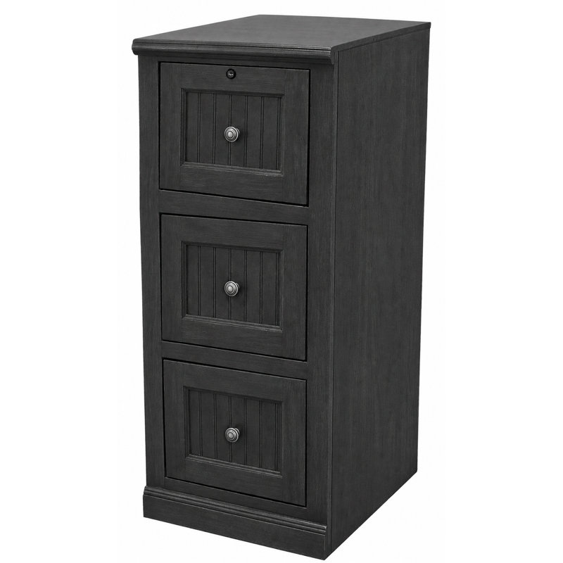 18.25'' Wide 3 -Drawer Solid Wood File Cabinet, European Gray