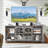 Farmhouse TV Stand For 60 Inch TV, Wood Entertainment Center With Adjustable Shelves & Glass Door Storage Cabinet,Television Stands For 65" TVS,TV Console Table For Living Room,Bedroom-1522470340