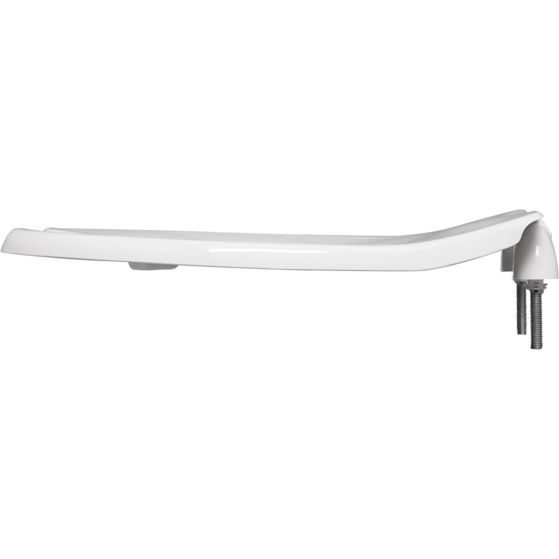 Siège de toilette rond en plastique, Blanc, Charnière autoportante / à carreaux