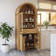 Grand garde-manger arqué cannelé de 71 po avec tablettes réglables, rangement élégant avec tiroir caché et porte vitrée-329220734