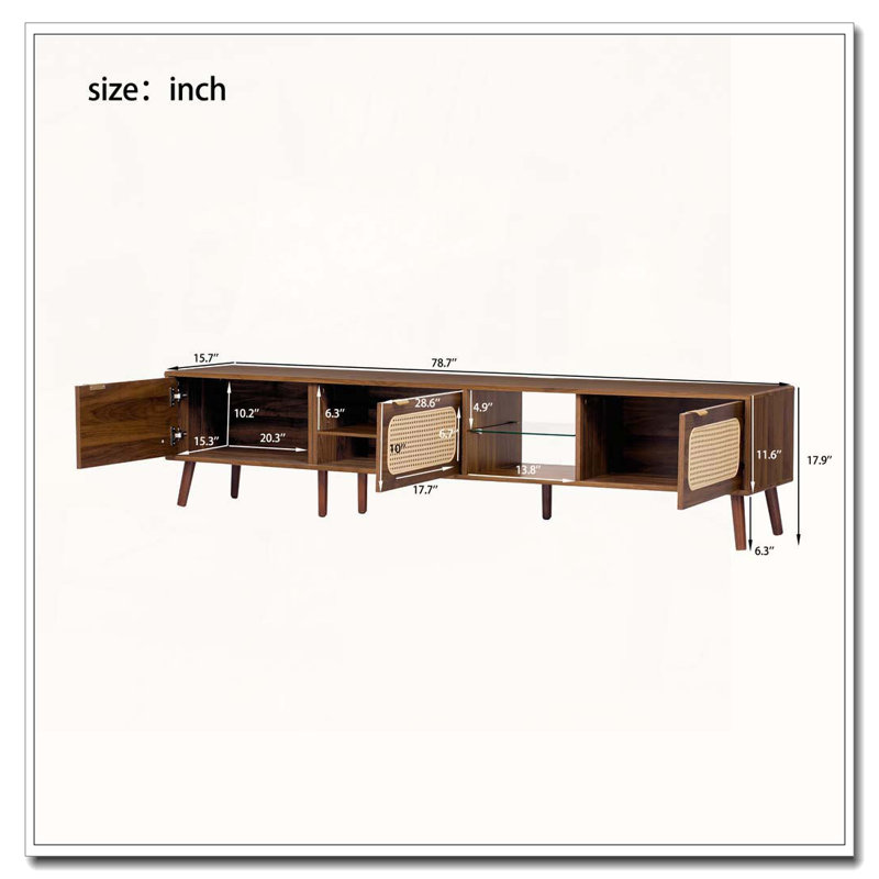 TV Stand for 75/80/85 inch TV, Console with Ample Storage for Living Room