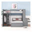Lit mezzanine double avec lit simple autoportant, tablettes, bureau et garde-robe gris-373898184-373898187