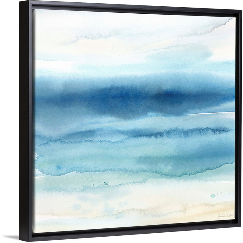 Reproduction d’art sur toile, "Indigo Seascape II" par Cynthia Coulter, H 26 po x l 26 po x P 1,75 po, Cadre noir