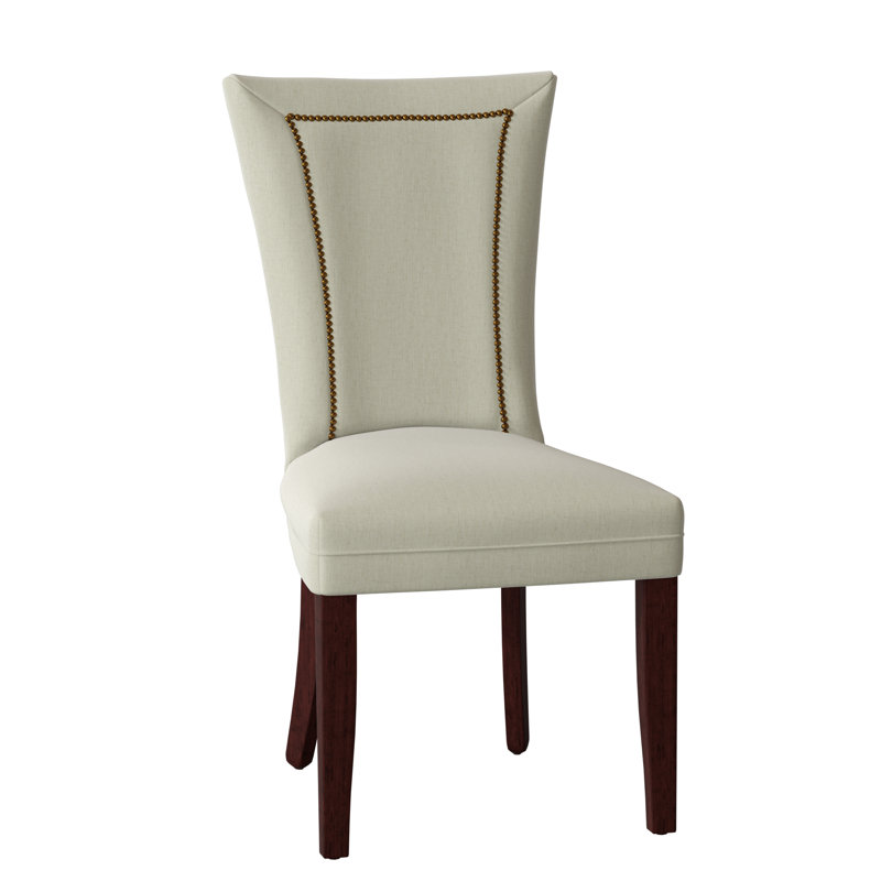 Chaise d’appoint rembourrée, Noir satiné, Laiton, Beige