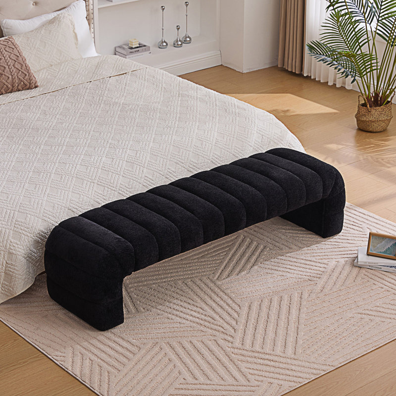 Banc de lit sans accoudoirs Modern, Noir