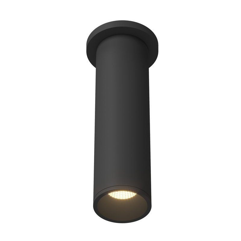 Lorna 1 - Light LED Flush Mount, Black, 12" H x 4.38" W x 4.38" D, 18 W