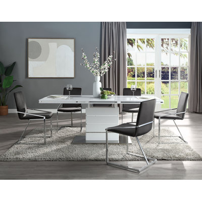Chaise d'appoint rembourrée Alyannah en gris et chrome (ensemble de 2)