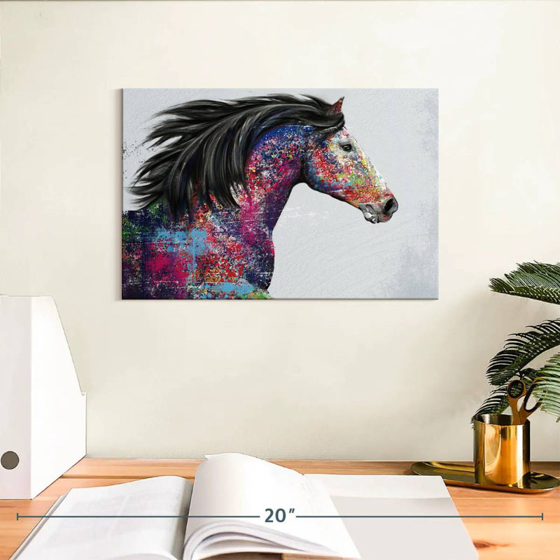 Huile de cheval de course, H 8 po x l 12 po
