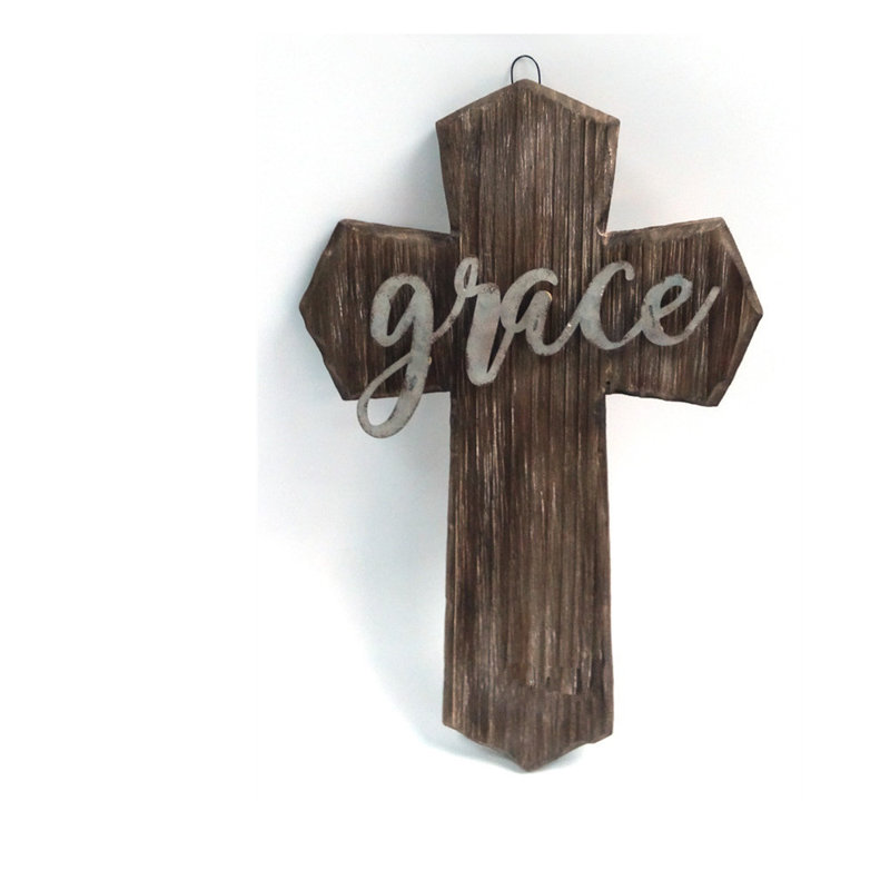 Décoration murale plaque Croix Grace