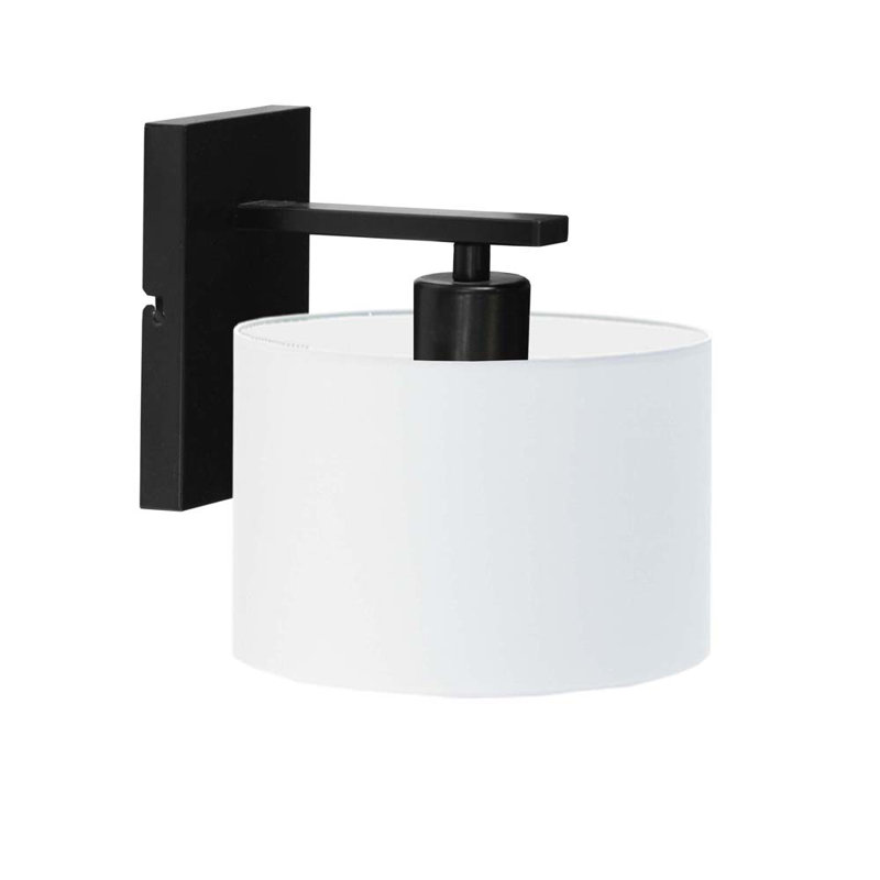 Atline Steel Armed Sconce, White, Black
