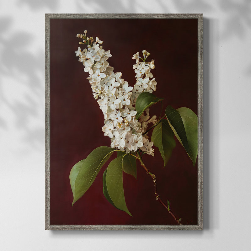 Reproduction encadrée FLORAL Series CXCIX - bois massif, H 11 po x l 9 po