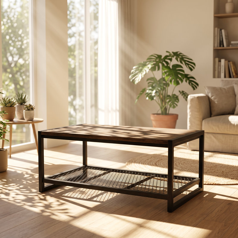 Table basse industrielle en bois massif récupéré l 44 po x P 23 po x H 18 po HOUSEMART