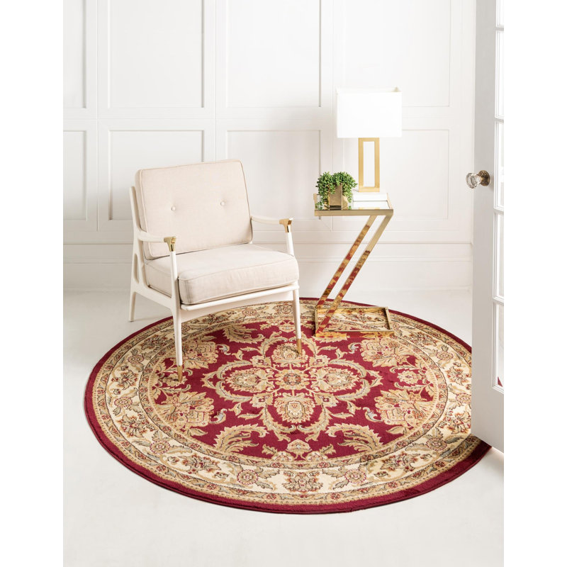 Tapis oriental beige / brique Niles, Rond 7 pi 10 po