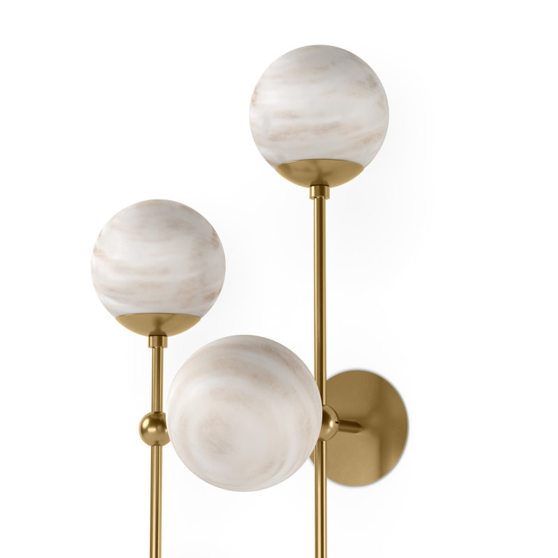 Armstrong 4 - Light Armed Sconce, Burnished Brass, Marbled Matte, Right