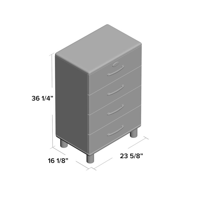 Commode 4 tiroirs Malibu, Fuchsia