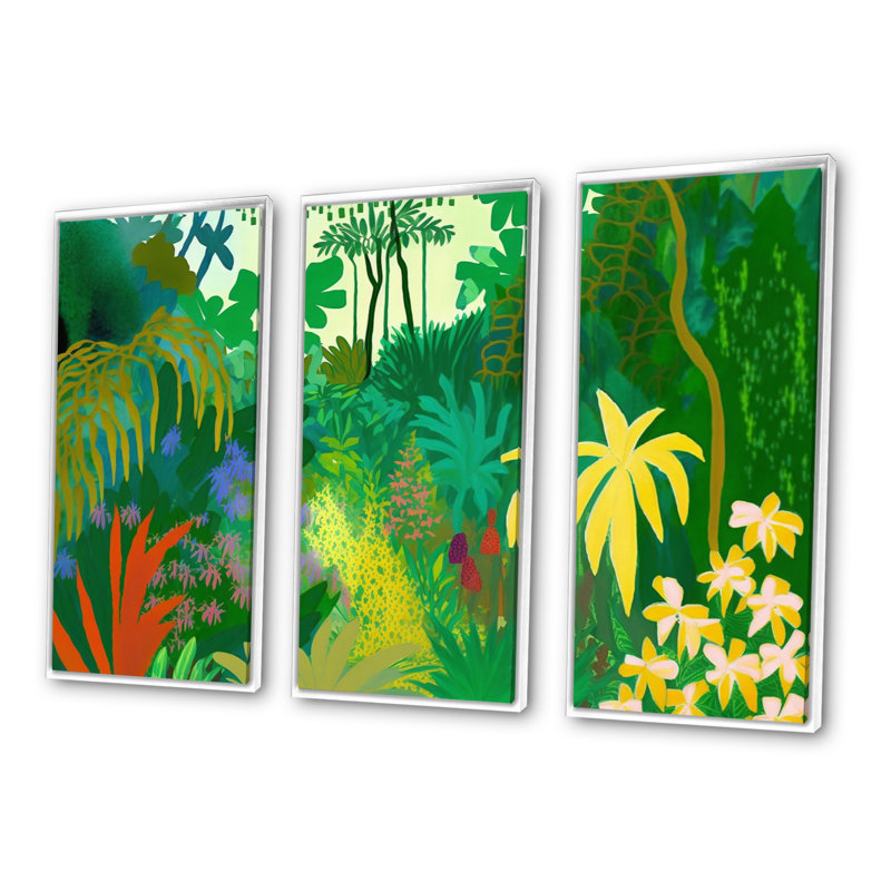 Floraison dans la jungle florissante VI - Floraison dans la jungle florissante VI - 3 pièces, reproduction sur toile