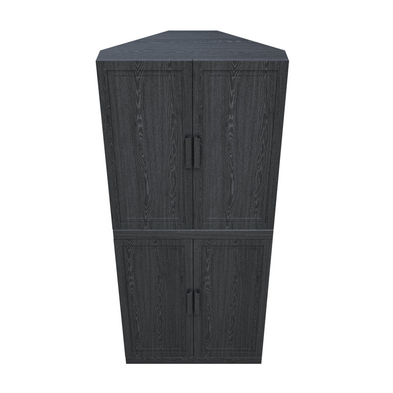 Armoire d'angle avec tablette réglable Cieria, Noir