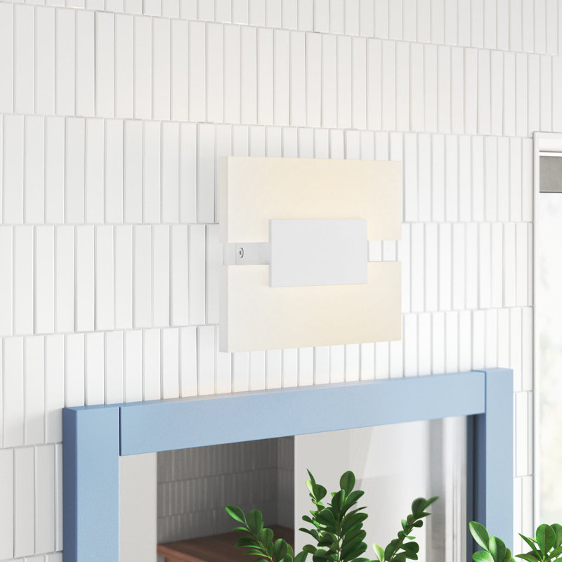 Demelza LED Flush Mounted Sconce, Matte White