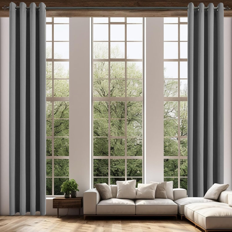 Marcenia Polyester Blend Blackout Single Curtain Panel, Gray